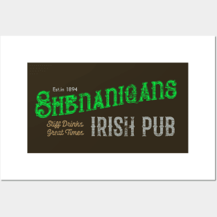 Shenanigans Irish Pub Bar Signage Posters and Art